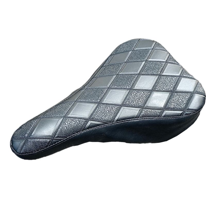 Commuting By Bike - Black Checkered PU Leather Bicycle Seat