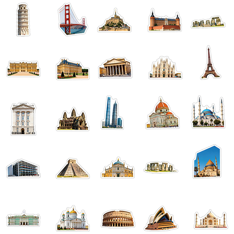 50PCS Famous City Landmark Tra - Commuting By Bike recension och pris