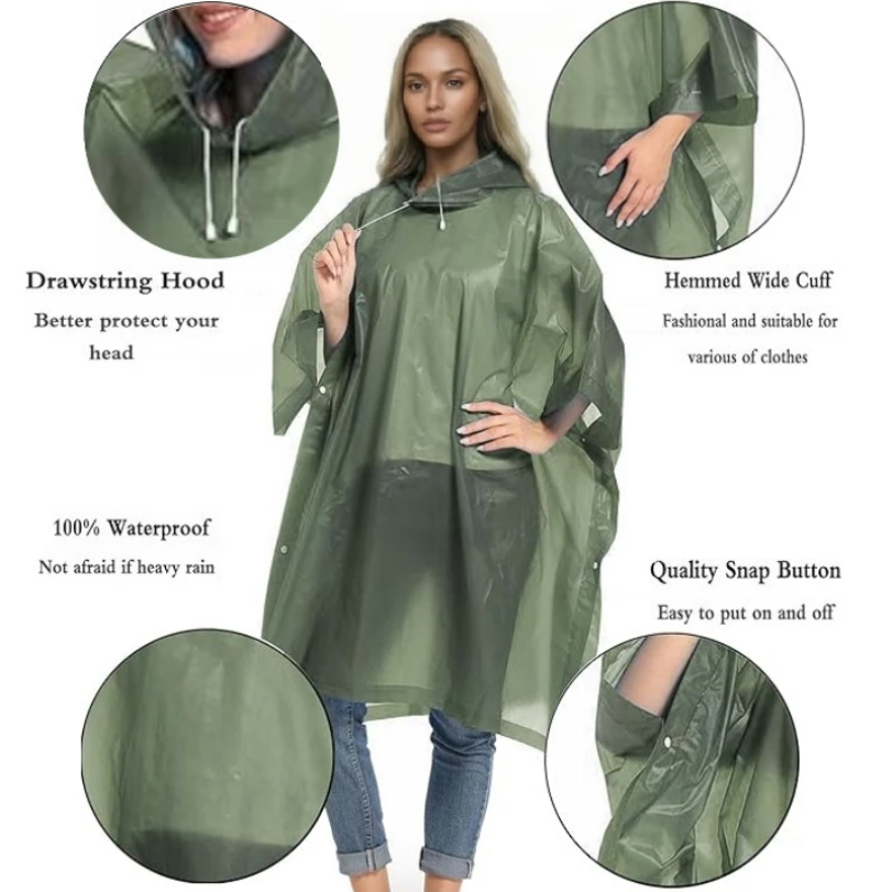 Reusable Raincoat with Drawstr - Commuting By Bike recension och pris